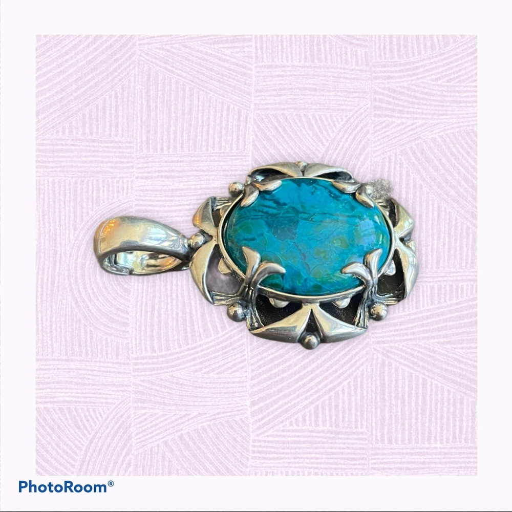 Carolyn Pollack Large Turquoise Pendant - Picture 2 of 2